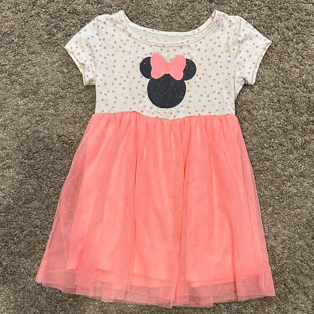Disney Minnie Mouse Polka Dot and Coral Dress